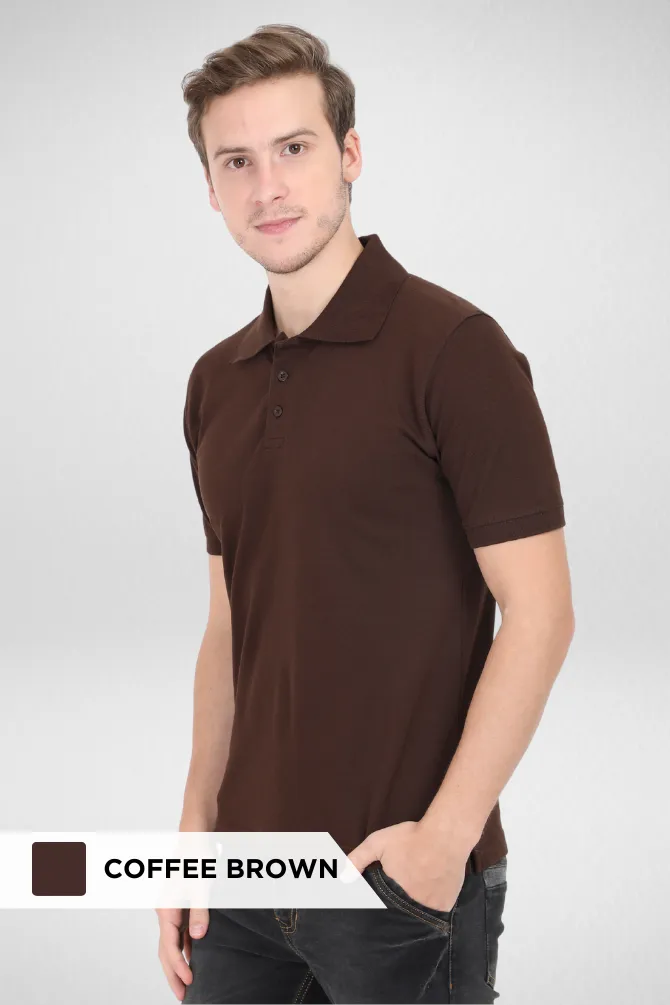 Maroon and Coffee Brown Polo T-Shirts Combo for Men