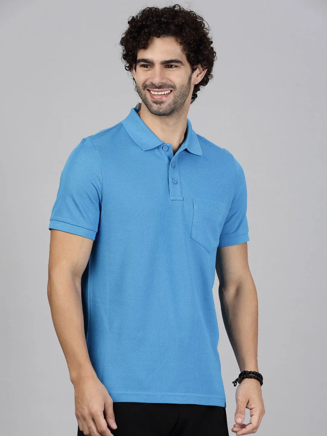 Mens Expert Polo Tshirt with Pocket Biza Blue EP26