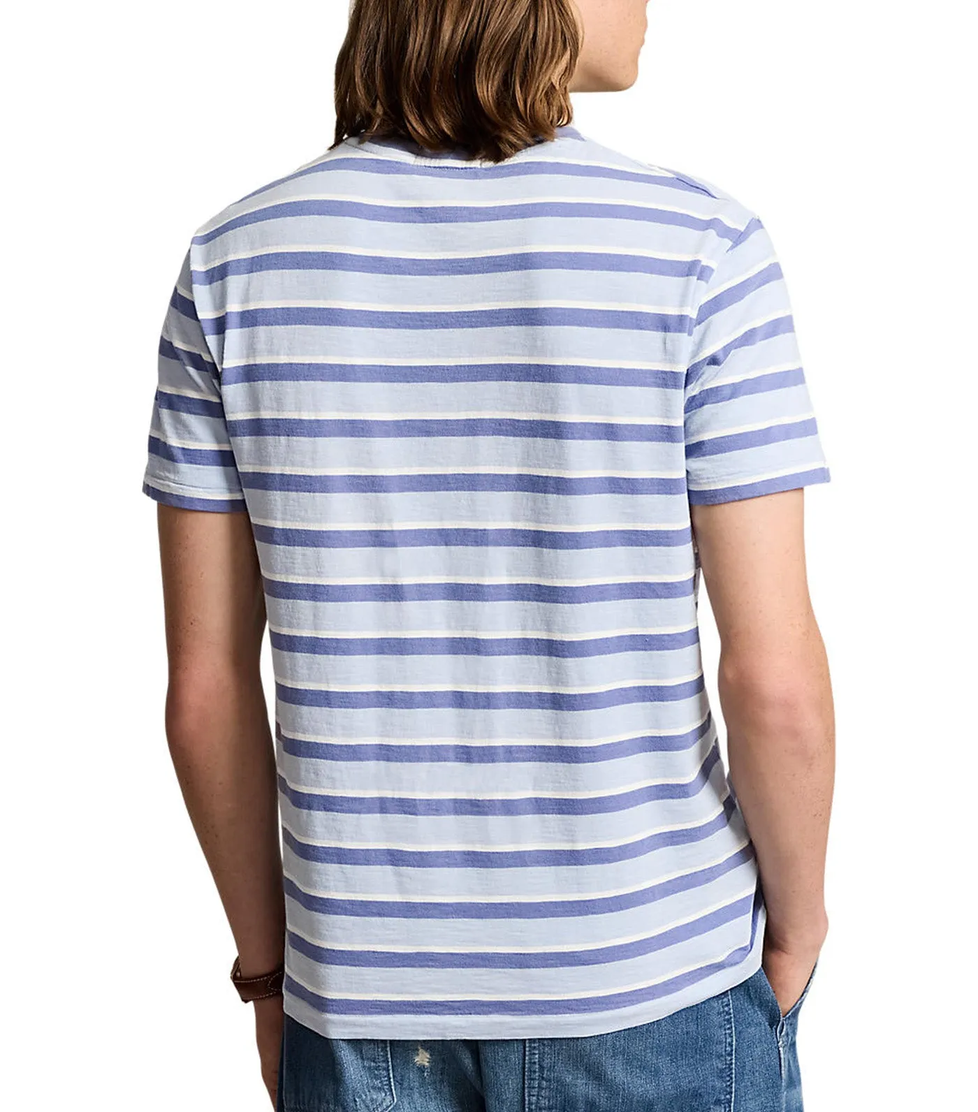 Men's Standard Fit Striped Jersey T-Shirt Estate Blue