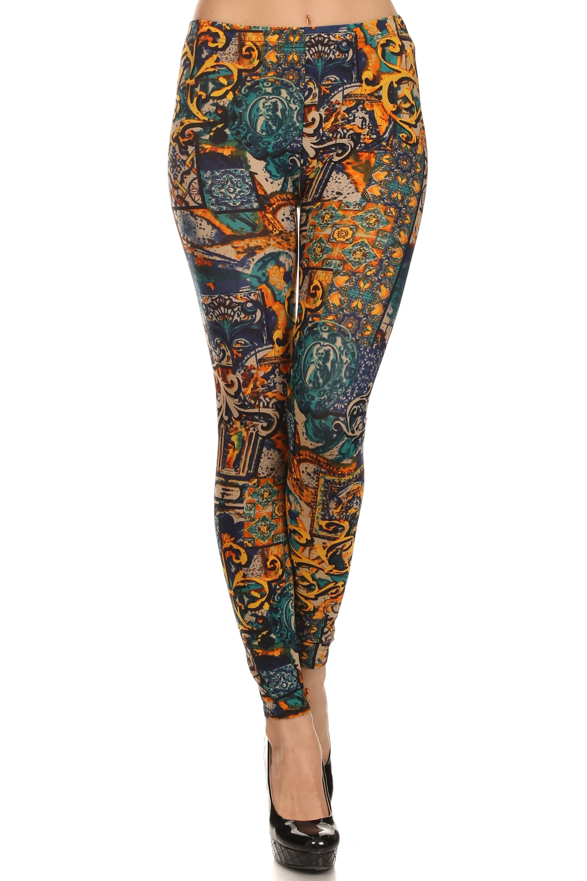 Moraccan Filigree Velour Leggings