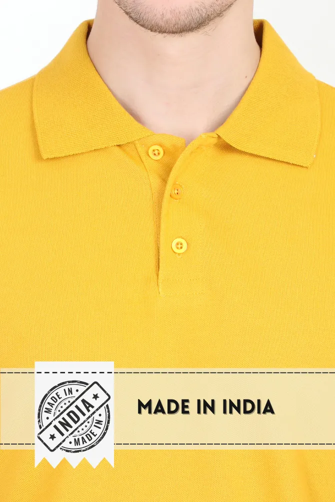 Mustard Yellow and Petrol Blue Polo T-Shirts Combo for Men