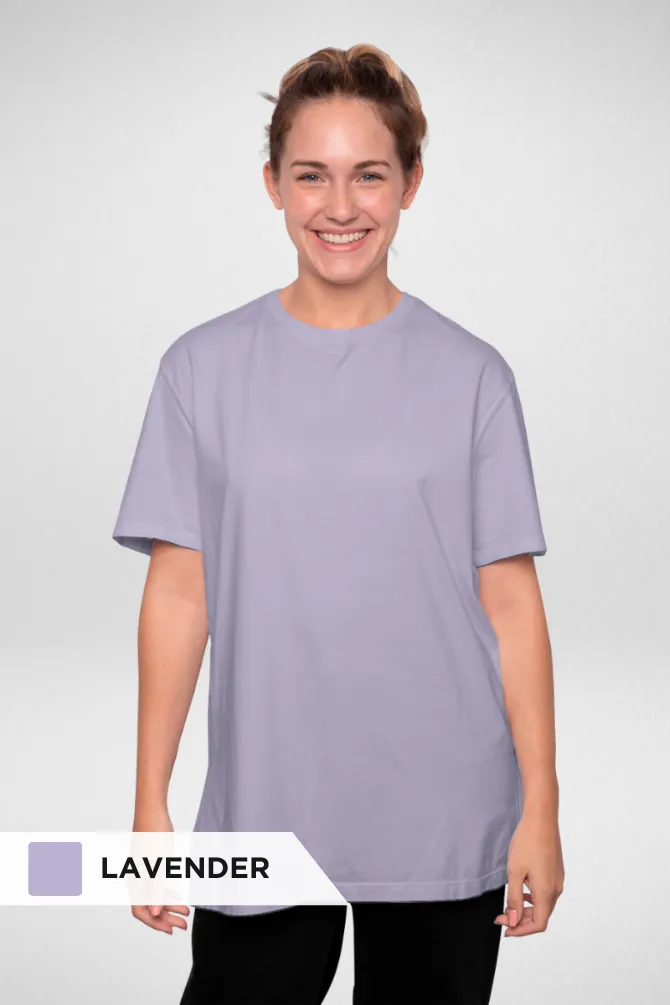 Navy Blue and Lavender Oversized T-Shirts Combo for Women