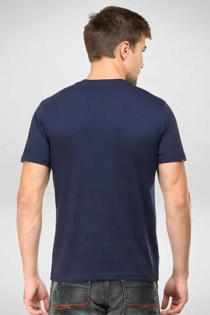 Navy Blue and Red Plain T-shirts Combo for Men