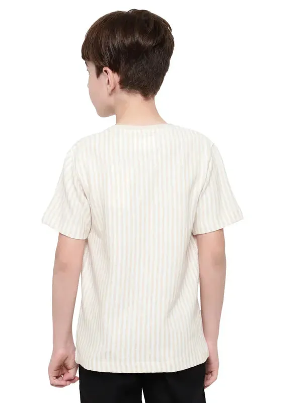 Octave Boys Round Neck Striped T-Shirt