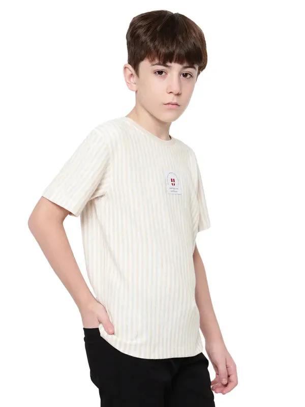 Octave Boys Round Neck Striped T-Shirt