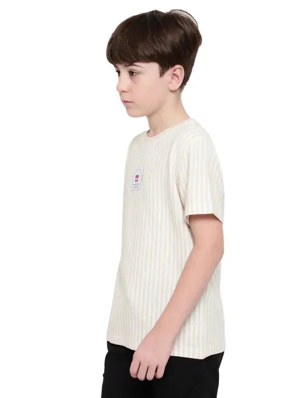 Octave Boys Round Neck Striped T-Shirt