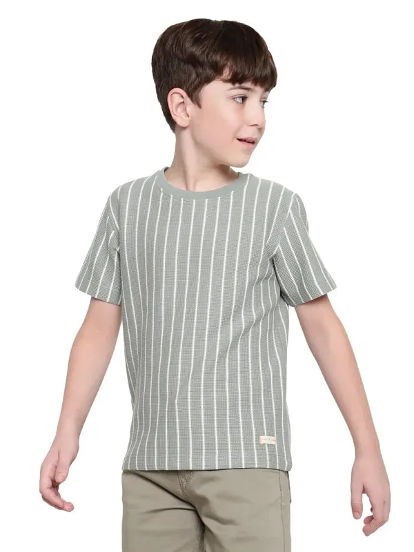 Octave Boys Striped Round Neck T-Shirt