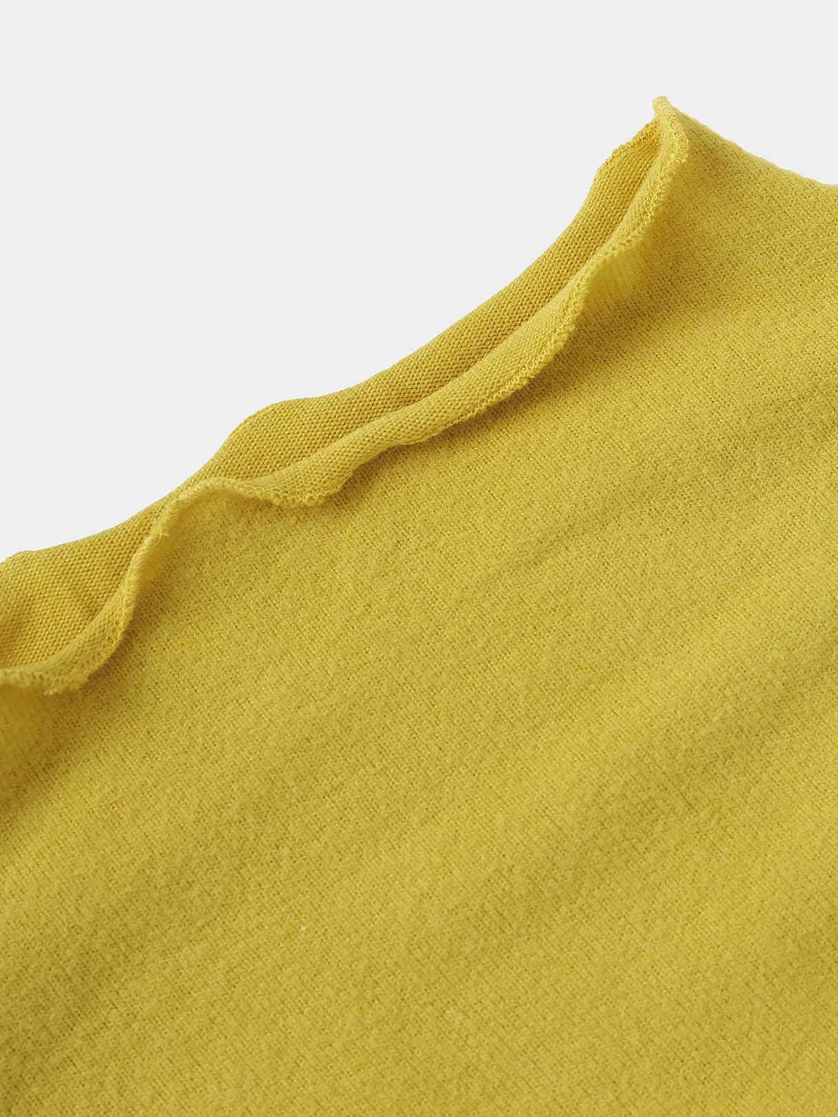 OEM ODM Chimney Collar Plain Long Sleeve Yellow T-Shirts