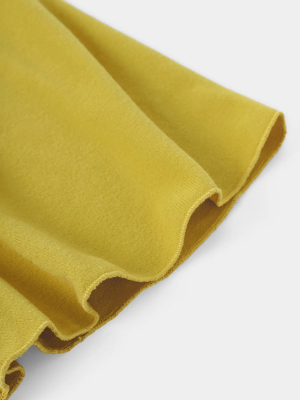 OEM ODM Chimney Collar Plain Long Sleeve Yellow T-Shirts