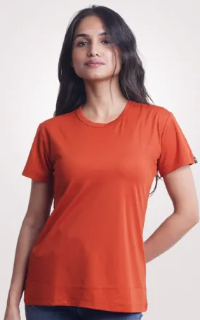 Orange Plain tshirt for women