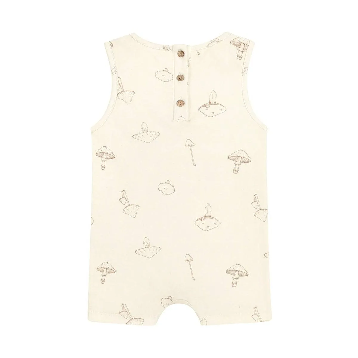 Organic Vest Sleeveless Baby Romper - Creamy Mushroom