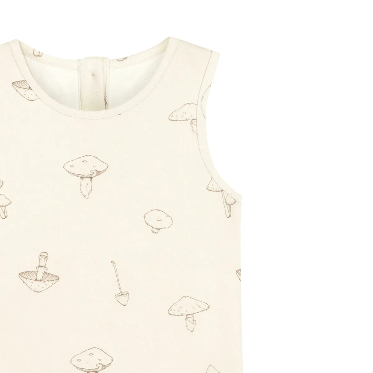 Organic Vest Sleeveless Baby Romper - Creamy Mushroom