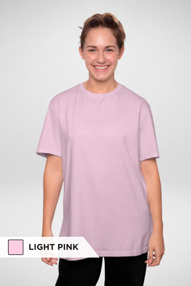 Pack Of 3 Oversized T-Shirts Mint Coral and Light Pink for Women