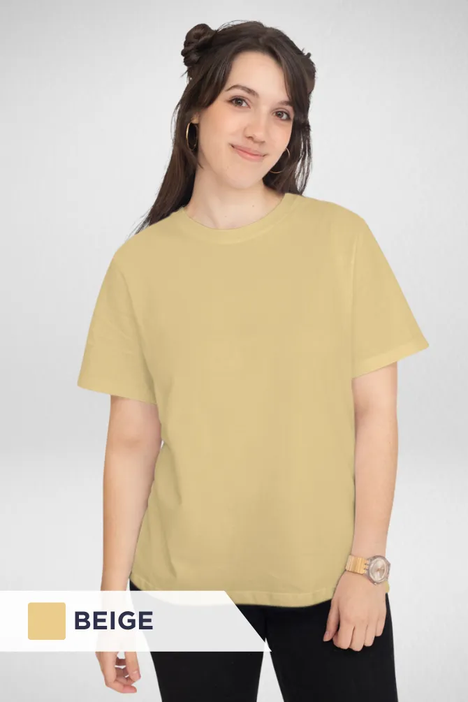 Pack Of 3 Plain T-shirts Coffee Brown Olive Green and Beige for Women