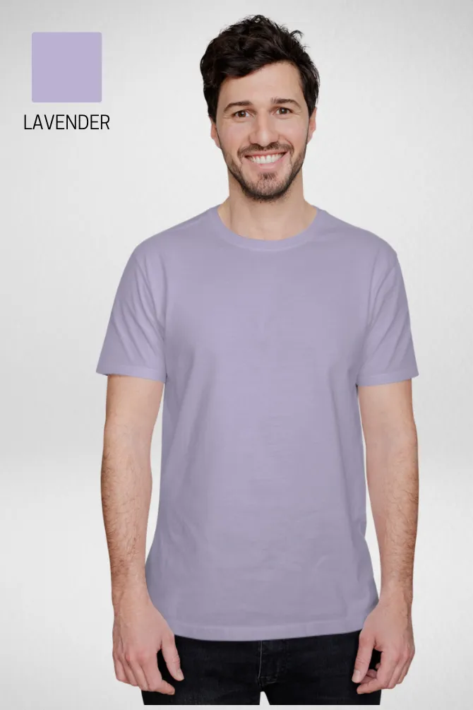 Pack Of 3 Plain T-shirts Lavender Light Pink and White for Men