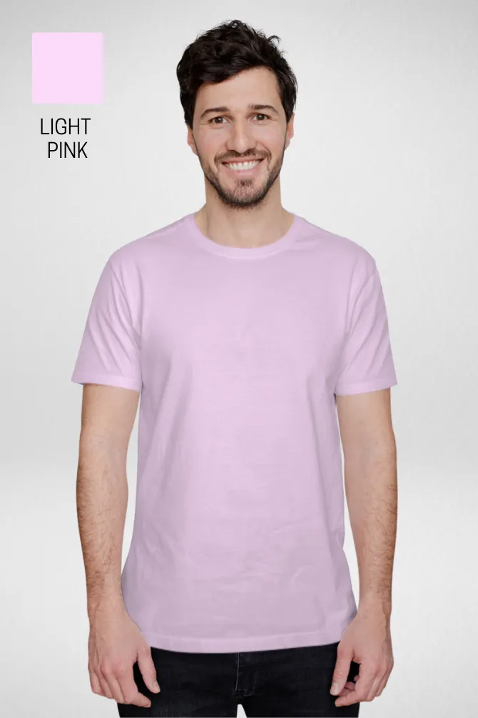 Pack Of 3 Plain T-shirts Lavender Light Pink and White for Men