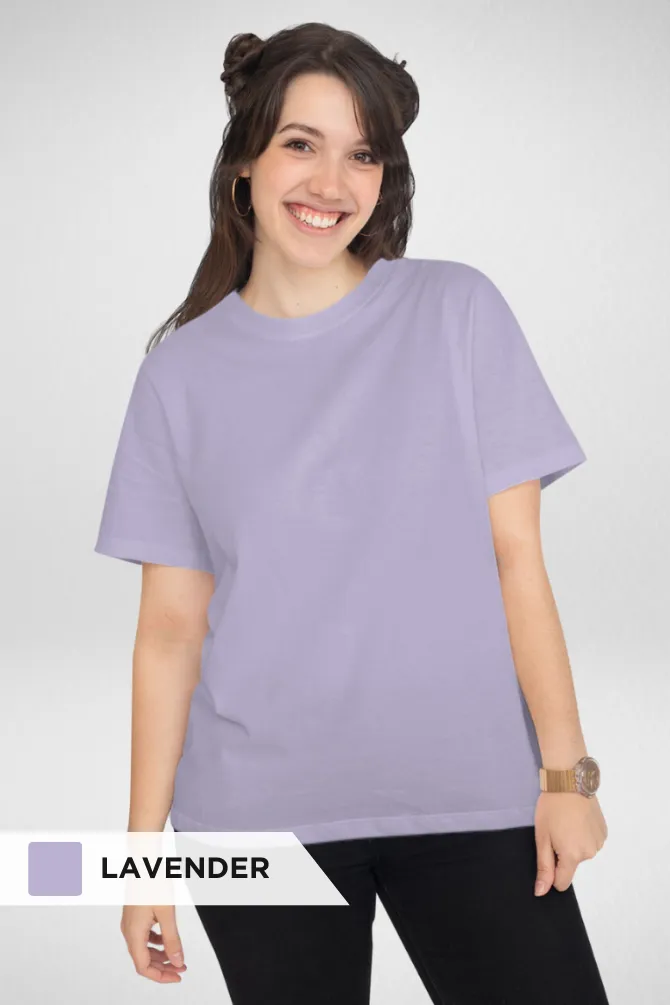 Pack Of 3 Plain T-shirts Lavender Light Pink and white for Women