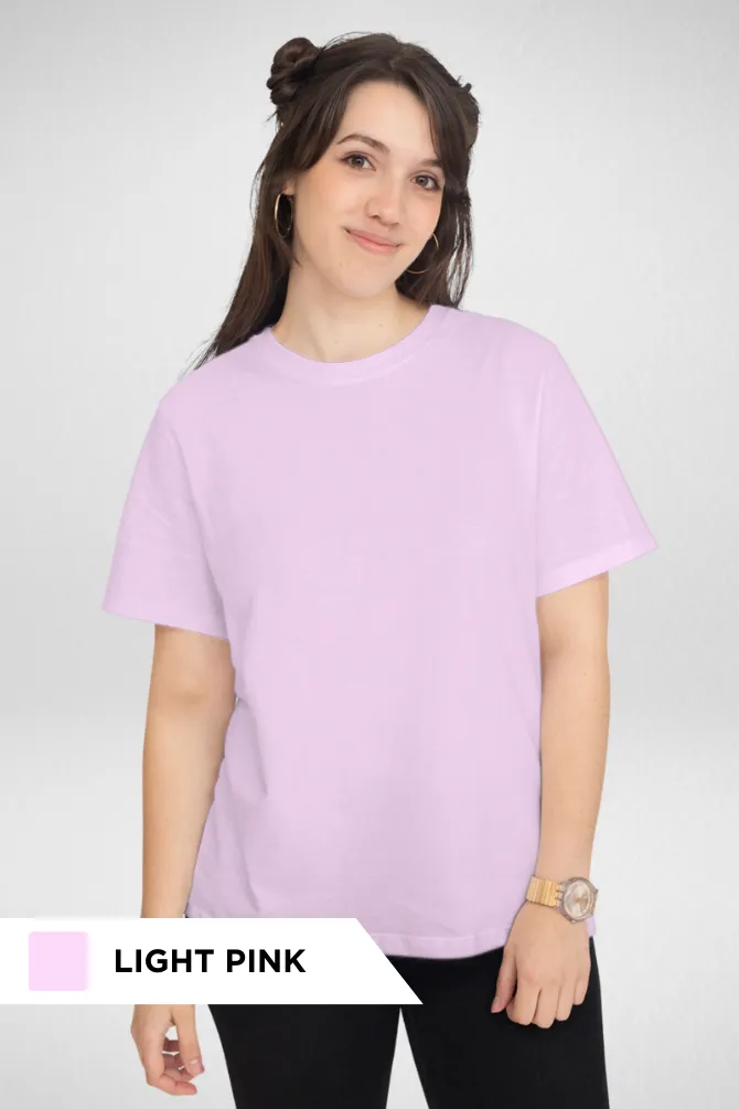 Pack Of 3 Plain T-shirts Lavender Light Pink and white for Women