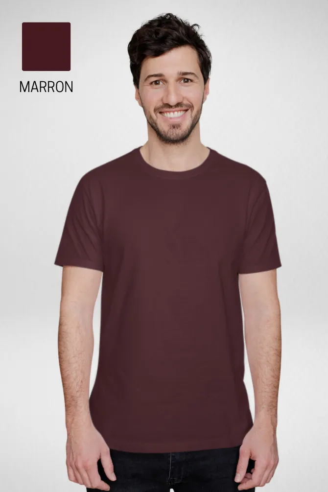 Pack Of 3 Plain T-shirts Red Brick Red and Maroon for Men