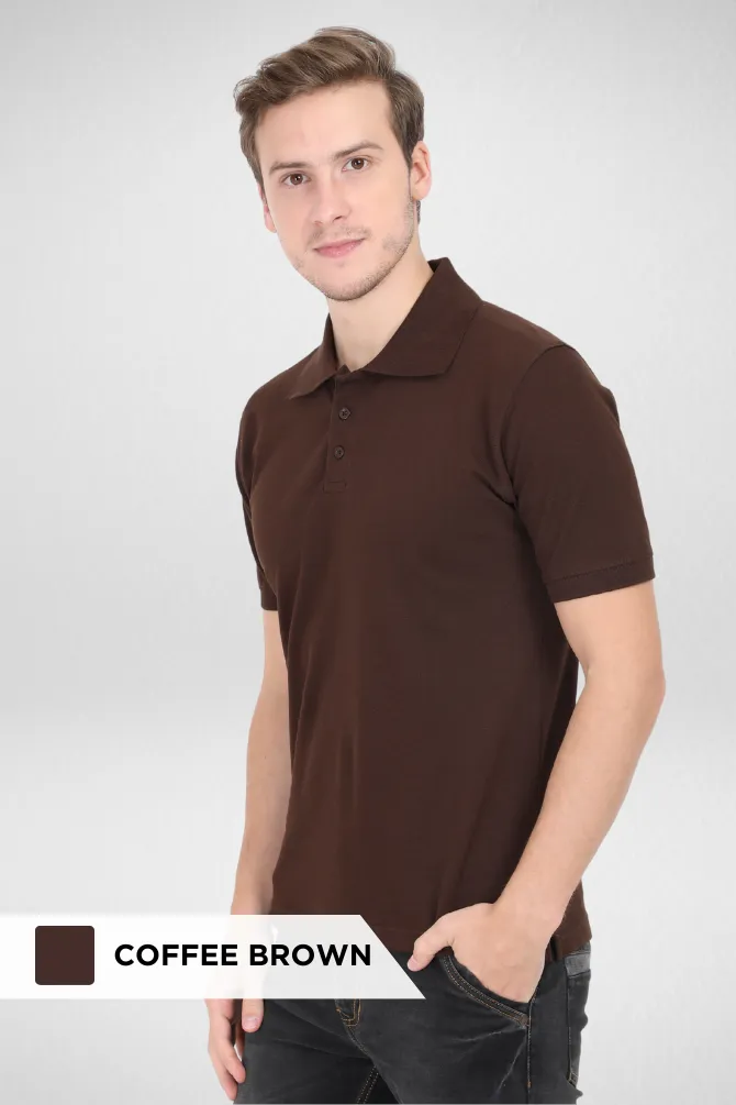 Pack Of 3 Polo T-Shirts Maroon Coffee Brown and Mustard Yellow for Men