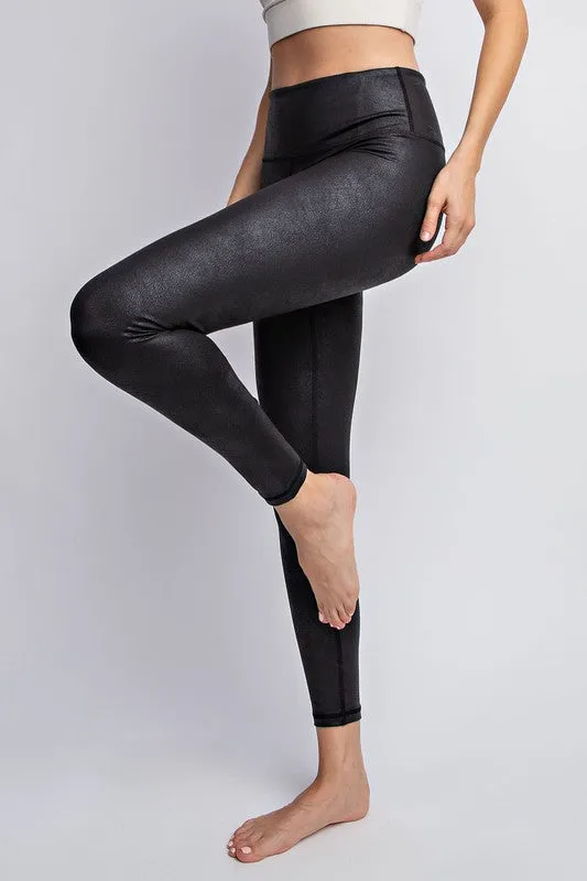 Plus PU Chintz Full-Length Leggings