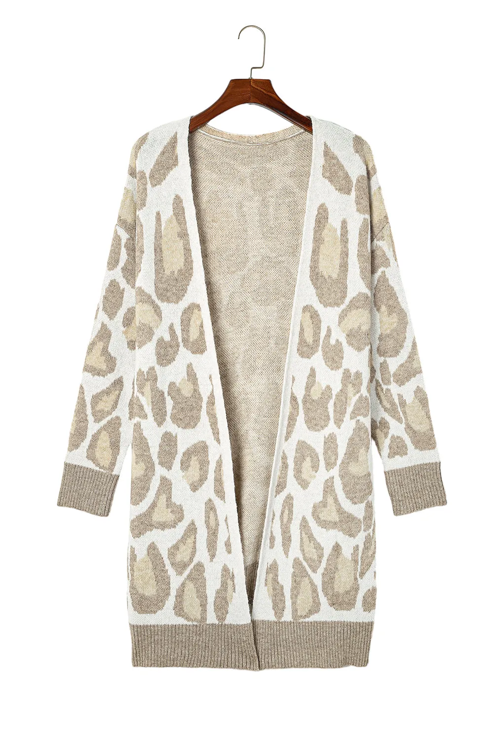 Plus Size Leopard Pattern Cardigan