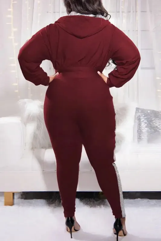 Plus Size Living My Best Life Crop Hoodie Leggings Set