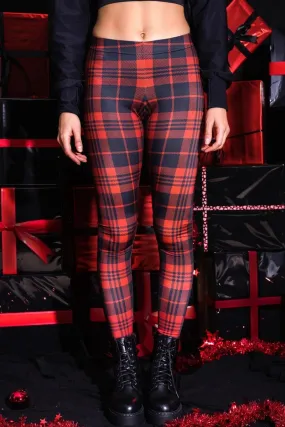 Red & Black Plaid Leggings