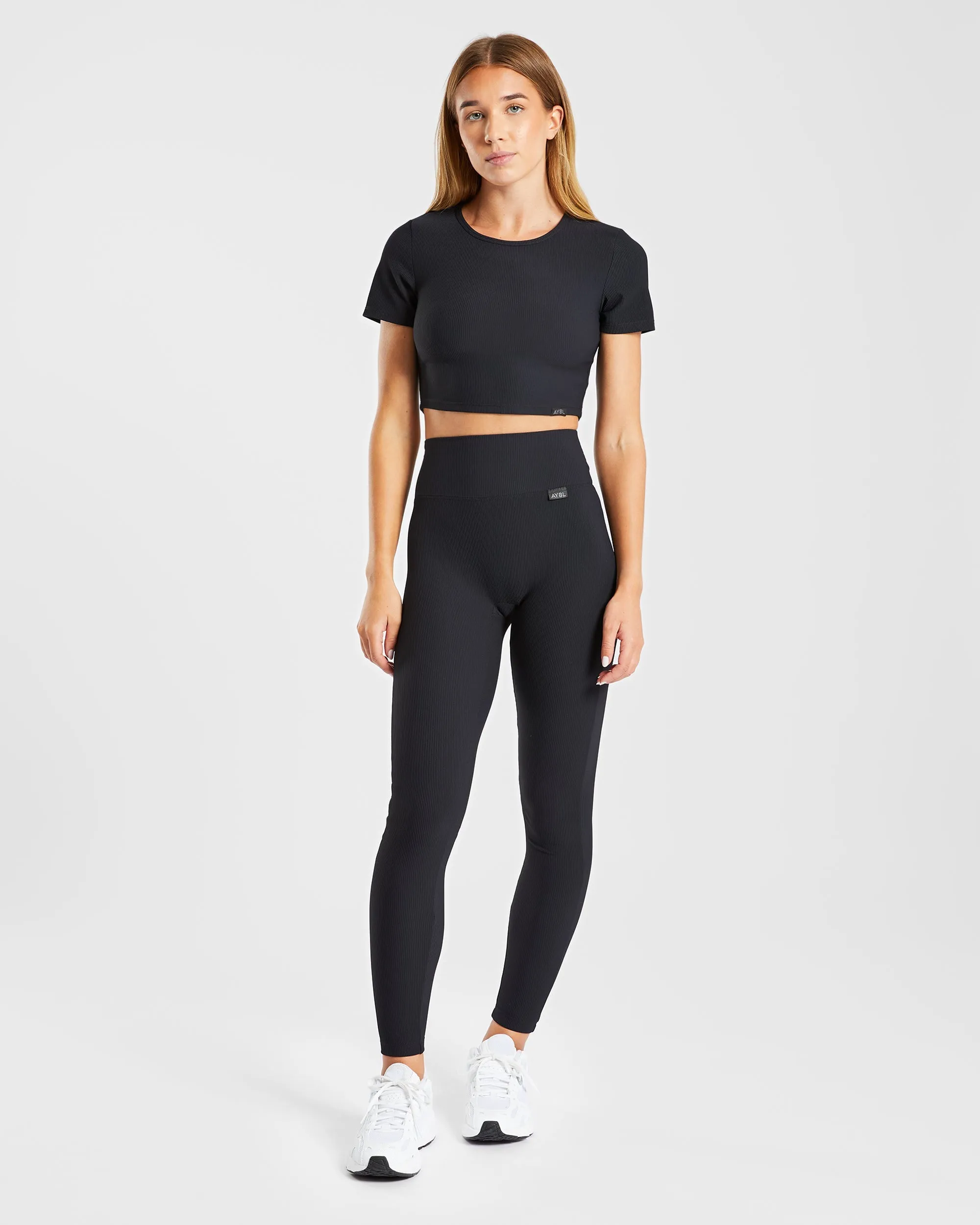 Sculpt Ribbed Leggings - Black