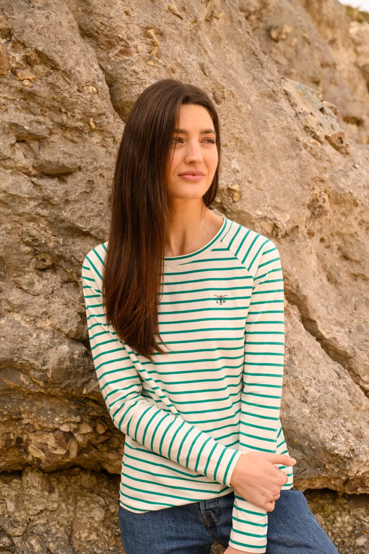 Seashore Long Sleeved Top - Seagrass Stripe