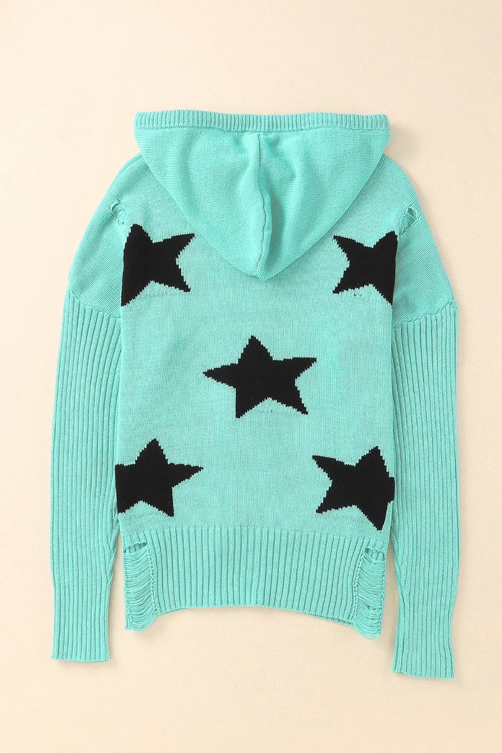 Star Pattern Hooded Sweater