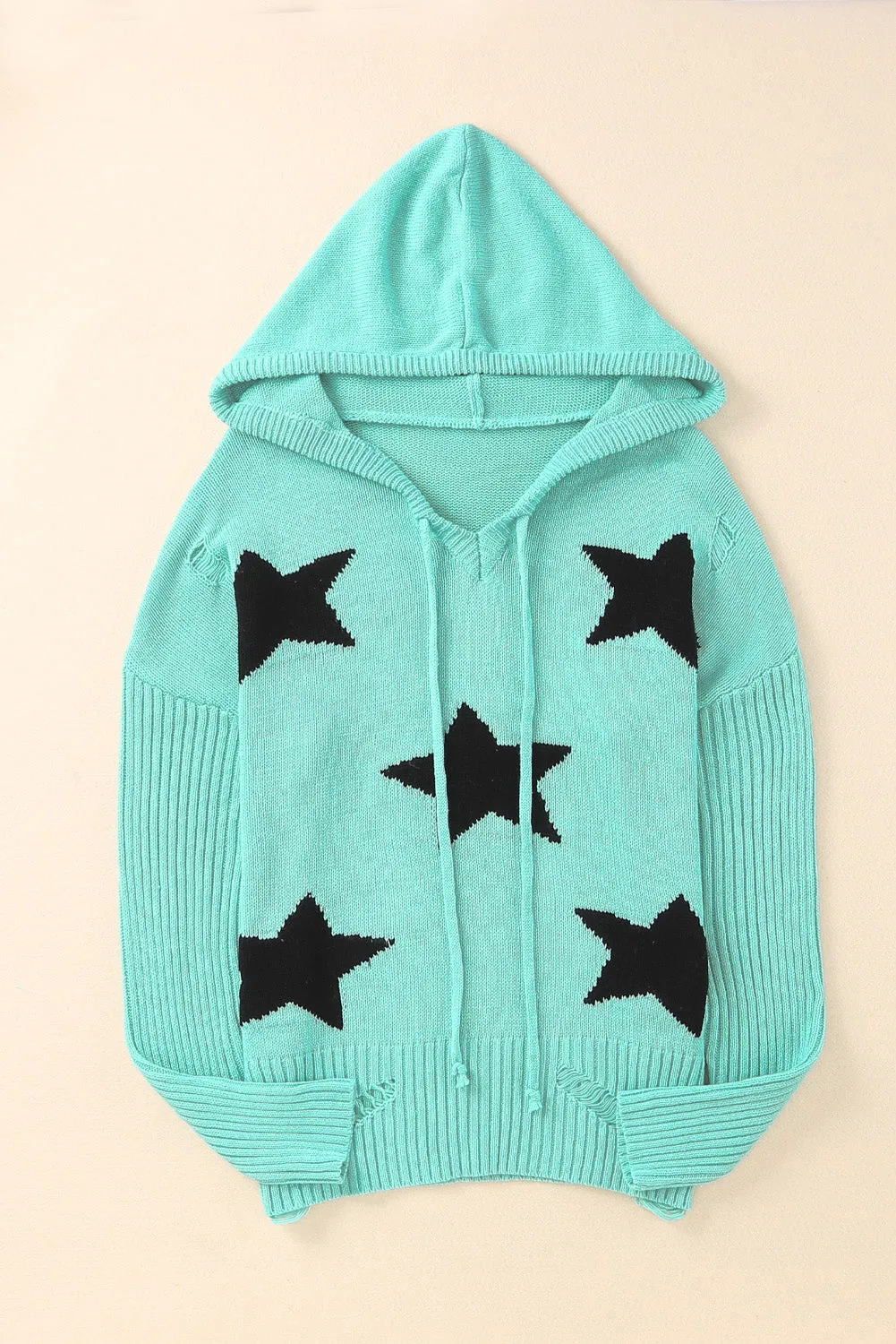 Star Pattern Hooded Sweater