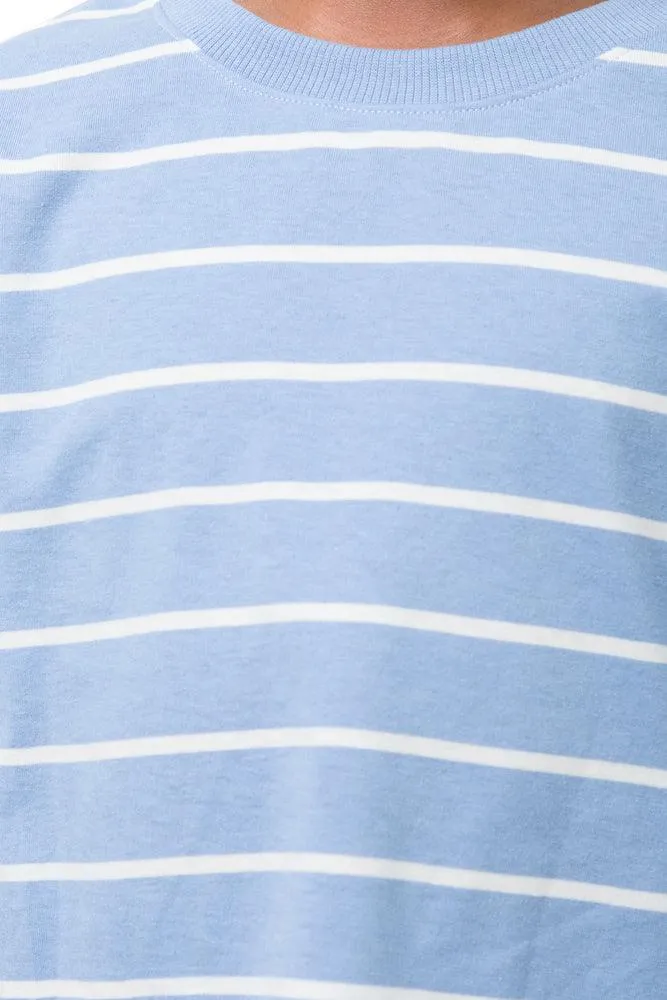 Stripe Boxy Short Sleeve T-Shirt Blue