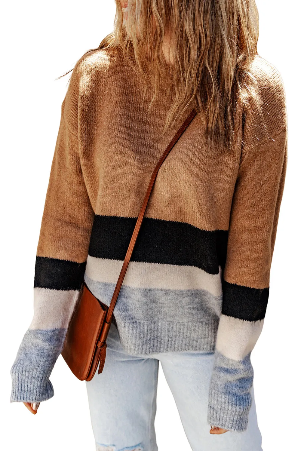 Striped Ribbed Knit Sweater