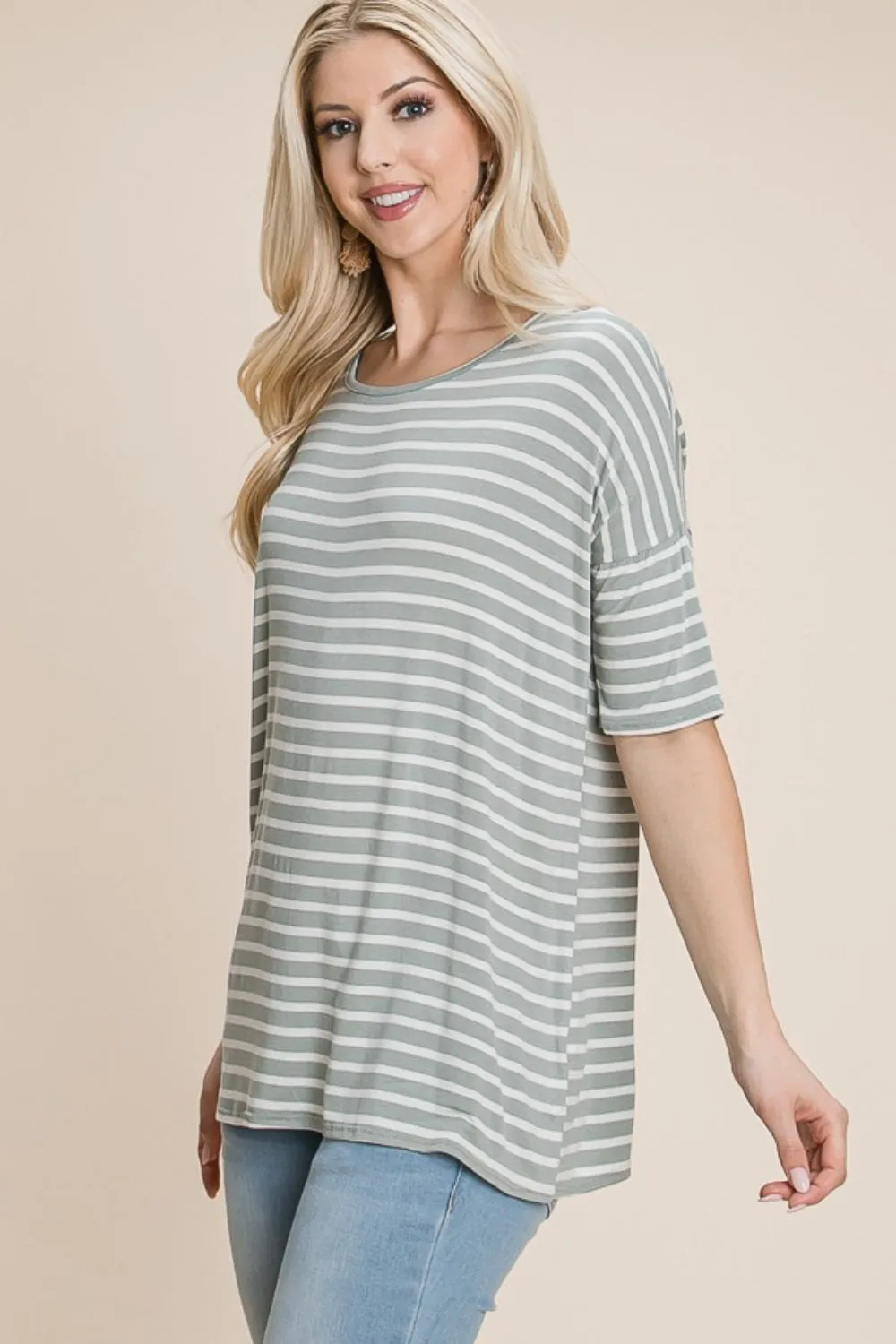 Striped Round Neck T-Shirt