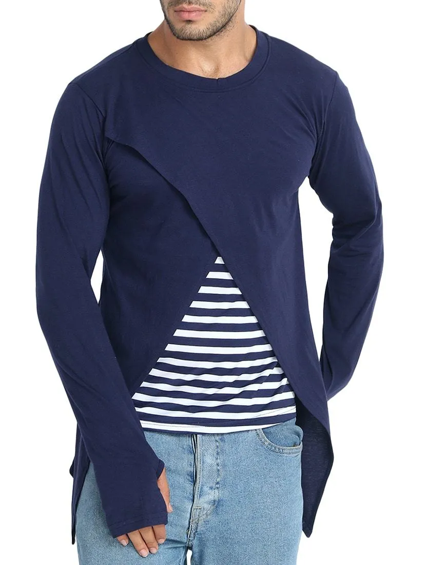 Striped Thumb Hole T-Shirt