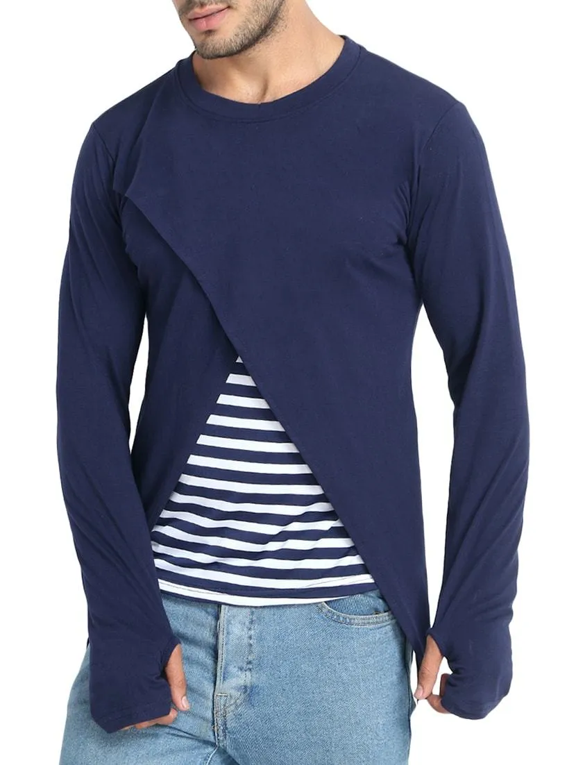 Striped Thumb Hole T-Shirt