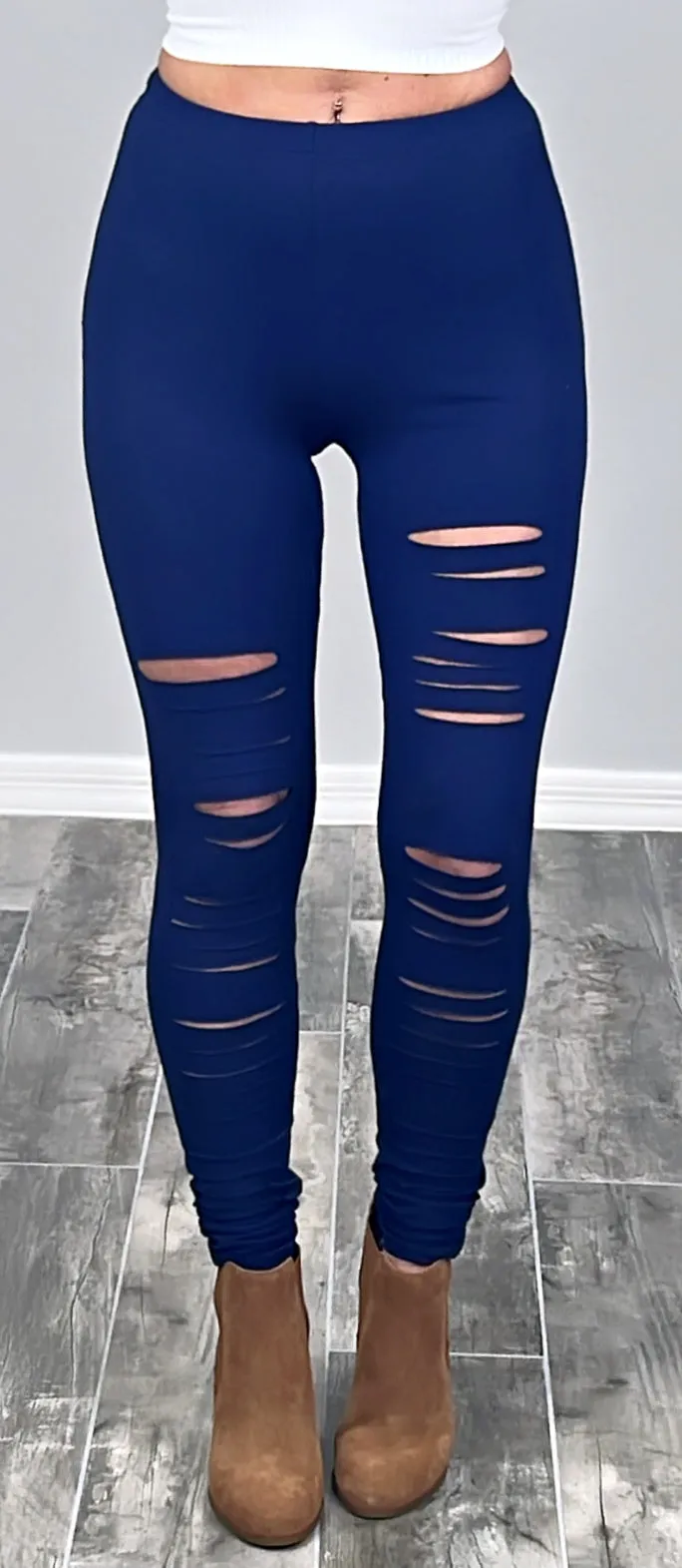 Tear It Up Leggings - Navy