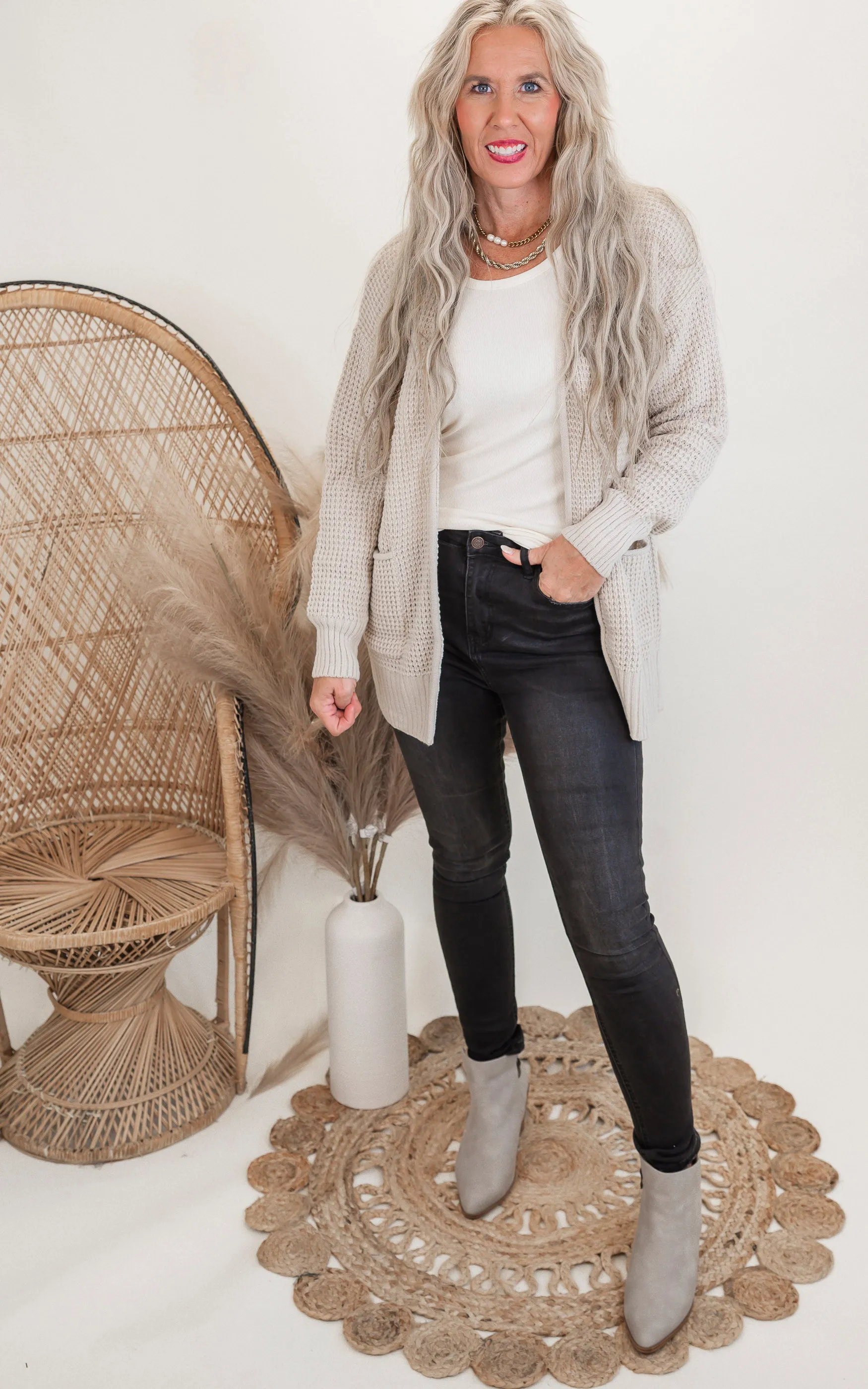 The Waffle Knit Cardigan | Zenana *