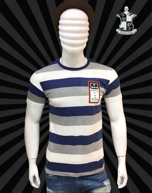 Urban Dominance Era Striped Round Neck T-shirt U130