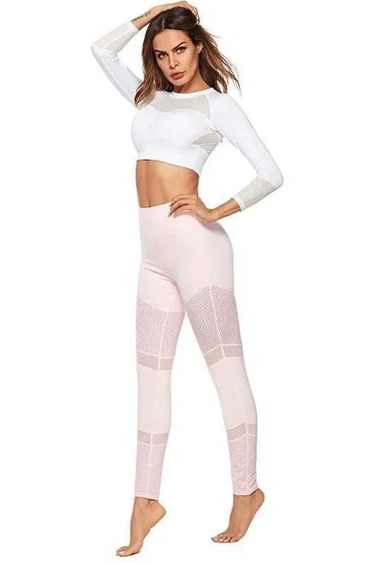 yoga fitness pink  leggings