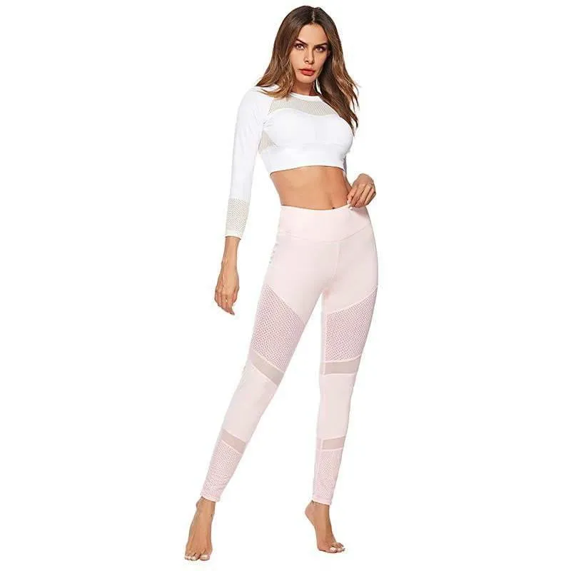 yoga fitness pink  leggings